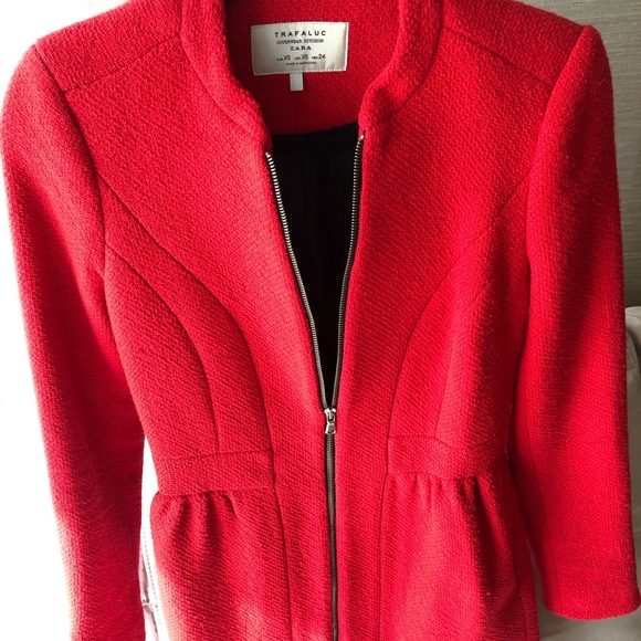 Zara Trafaluc Red Coat Size XS - Picture 5 of 6